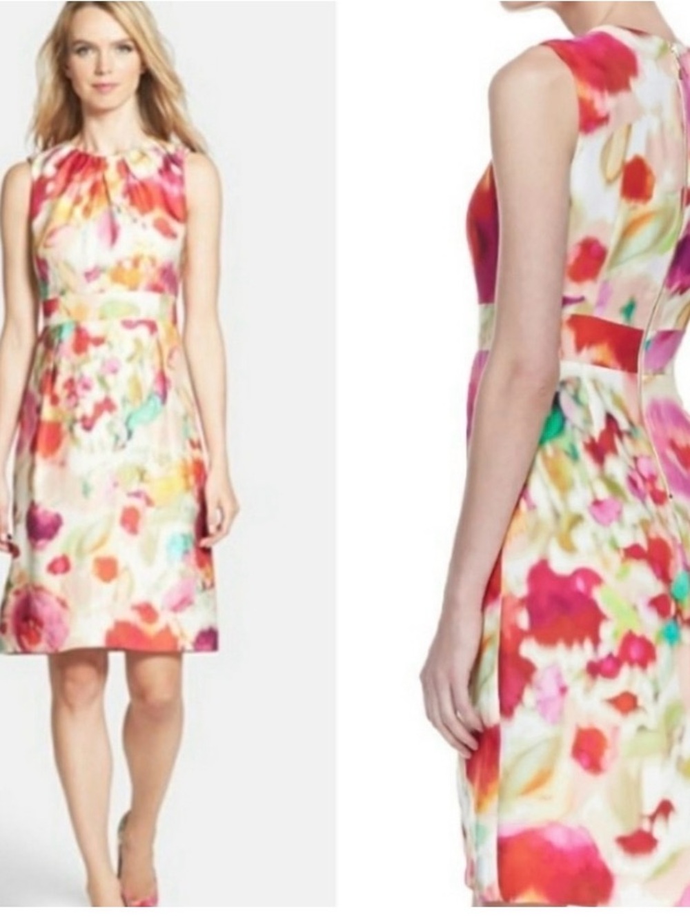 kate spade Giverny Bowden Floral Watercolor Sheath Midi Dress
